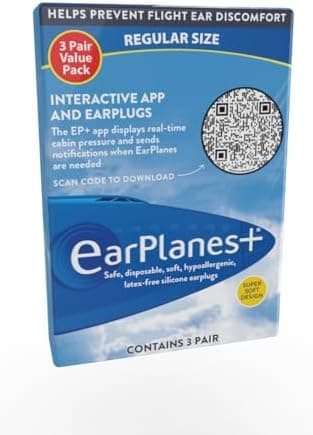 New Super Soft Adult EarPlanes® Ear Plugs Airplane Travel Ear Protection 3 Pair