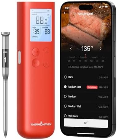 ThermoMaven Smart Bluetooth Wireless Meat Thermometer, 10X Enhanced…