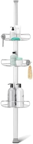 simplehuman 8' Tension Pole Shower Caddy, Stainless Steel and Anodized Aluminum