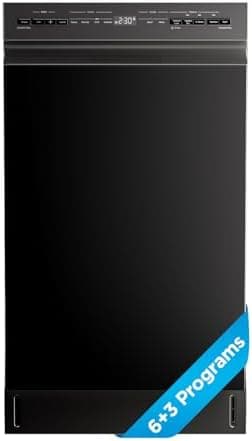 Midea 18 Inch Built-in Dishwasher, Slim Space-Saving Design with Stainless Steel Tub, 8 Place Settings & 6 Wash Cycles, Energy…