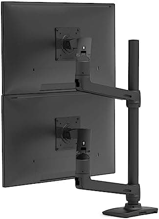 Ergotron LX Vertical Stacking Dual Monitor Arm, VESA Desk Mount – for 2 Monitors Up to 40 Inches, 7 to 22 lbs…