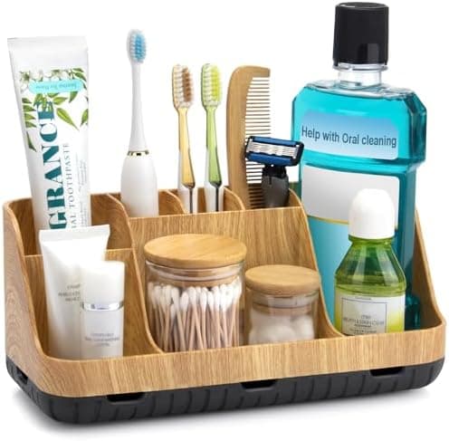 GFWARE Bathroom Organizers and Storage - Detachable 7 Slots Kids Electric Toothbrush and Toothpaste Holde Drainage for Bathroom…
