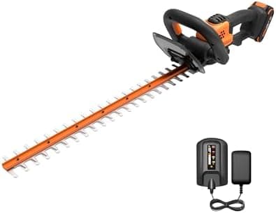 WORX 22" Cordless Hedge Trimmer, Electric Hedge Trimmer with Dual-Action Blades, Lightweight Bush Trimmer with 5.5 LBS, Battery &…