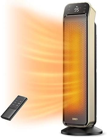 DREO Space Heater Indoor, 25" 11.5ft/s Fast Portable Room Heater with Remote and Thermostat, 3 Modes…