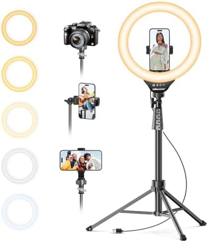UBeesize 12'' LED Ring Light with 62'' Tripod Stand, Selfie Ring Light for Video Recording, Live Streaming, TikTok & YouTube…