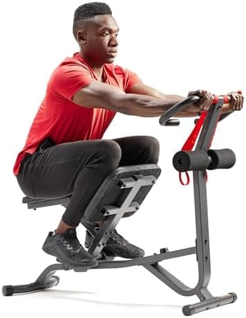 Sunny Health & Fitness Full Body Stretch Machine for Home Gym, Back Stretcher & Flexibility Trainer with Pivoting Seat, Foam…