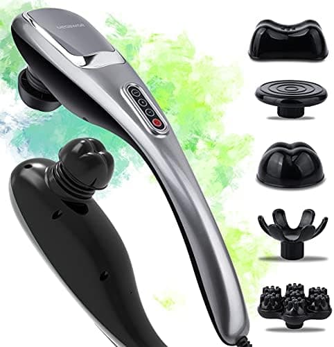 MEGAWISE Handheld Deep Tissue Neck Back Massager for Shoulders, Waist, Legs, 3600 RPM Powerful Motor Electric Neck Massager with…