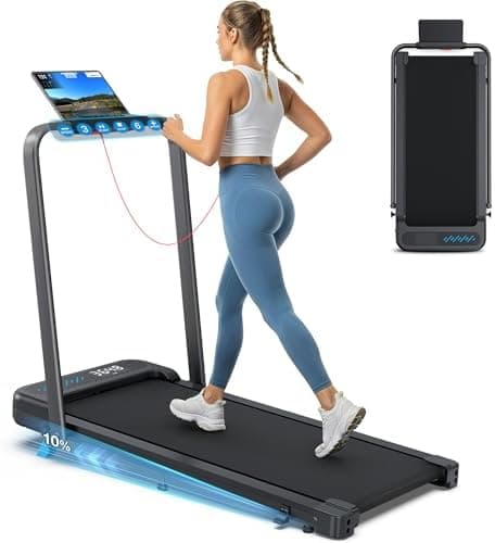 WELLFIT Folding Treadmill with Incline,320+ lbs Capacity Portable Treadmills with Handlebar, Under Desk Treadmill for Home…