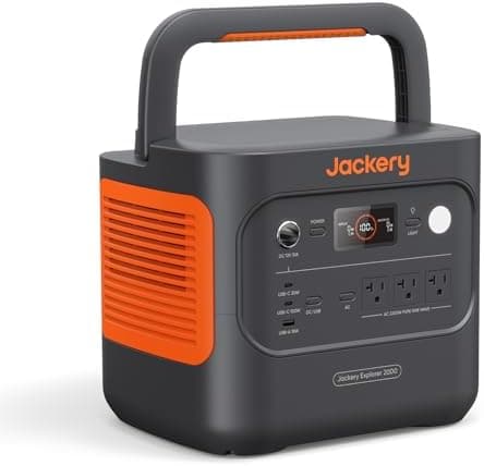 Jackery Explorer 2000 v2 Portable Power Station, 2042Wh LiFePO4 Home Backup Battery, 2200W Solar Generator, USB-C PD 100W Fast…