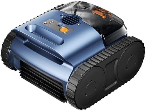 Cordless Robotic Pool Vacuum with Smarter Navigation & Track Drive, Dual 180W Brushless Motors, Wall & Waterline Climbing…