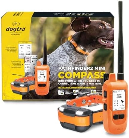 Dogtra PATHFINDER2 MINI Compass Live GPS Dog Tracking & Training System - 4-Mile Range E-Collar Handheld with No Subscription…