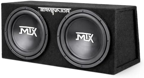 MTX Dual 12-Inch Subwoofers with Loaded Enclosure, 1200W Max Power, 400W RMS, Terminator - Car Audio Subwoofer and Speaker System…