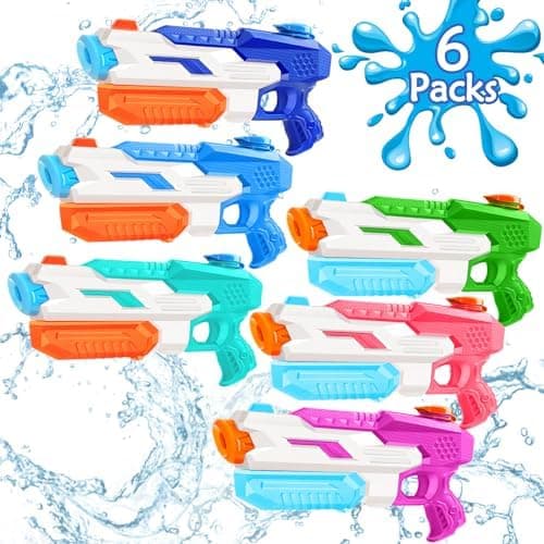 600cc Water Gun for Kids Adults：6 Pack Squirt Blasters Super Water Gun Soaker with Long Range High Capacity for Boys Girls Summer…