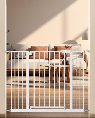 keny 29"-42.5" Baby Gate for Stairs, Auto Close Safety Dog Gate, Pressure Mounted Easy Walk Through Pet Gate for Doorways…