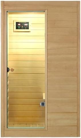 Kanlanth 1 Person Far Infrared Sauna - Low EMF Mini Indoor Wood Sauna, Compact Home Spa for Small Spaces, Bluetooth Speakers, LED…