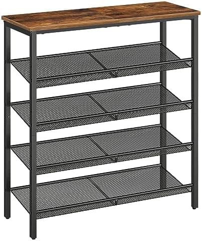 HOOBRO Shoe Rack for Entryway, 5-Tier Shoe Organizer with Adjustable Mesh Shelves, 16-20 Pairs of Shoes…