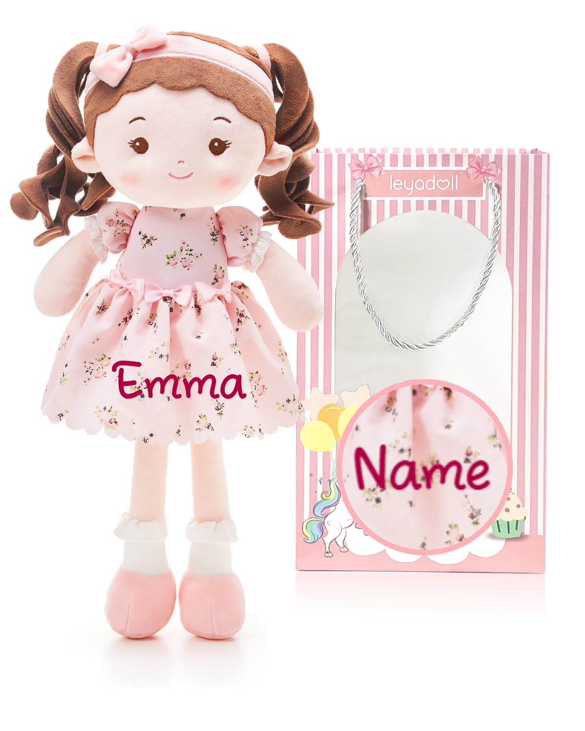 LeyaDoll Personalized Soft Baby Doll Toys for Girls (16''), My First Christmas Dolls, Leya Doll Baby Rag Doll Plush Toys for…