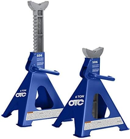 OTC S06 6-Ton Jack Stands with Self-Locking Ratchet Handles, a Wide Range of Locking Heights, Form Fitting Saddles, and Wide…