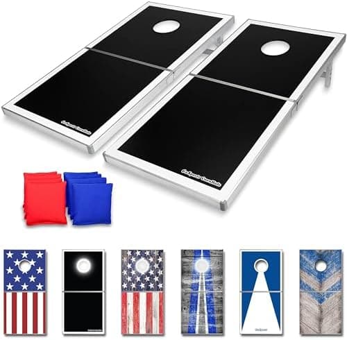 GoSports 4 x 2 ft Ultra Portable Cornhole Board Set - Choose LED Lights or Standard - Regulation Size Corn Hole Games for Adults…