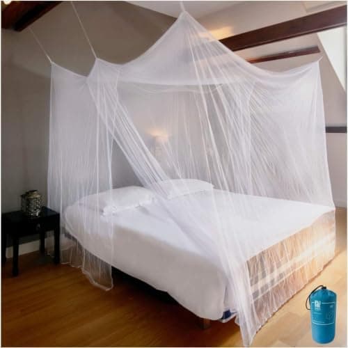 EVEN NATURALS Mosquito Net for Bed, Patio, Camping XL Mosquito Bed Net Canopy for Double, Queen & King Size Beds, Fine Mesh with…