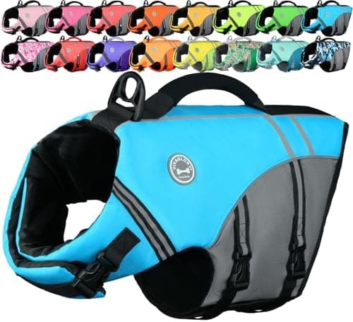 VIVAGLORY Sports Style Dog Life Vest, Dog Life Jacket for Swimming &…