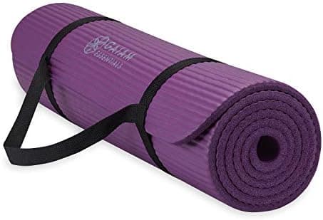 Gaiam Yoga Mat, Pilates & Exercise Mat, Thick Mat 2/5" (10mm) Workout Mat with Easy-Cinch Carrying Strap for Home & Gym Workouts