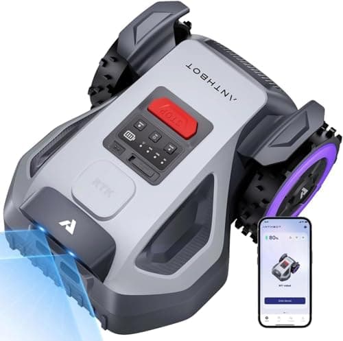 ANTHBOT M5 Robot Lawn Mower,RTK+NRTK Navigation Perimeter Wire Free 1/4 Acre, Vision Obstacle Avoidance Robotic Lawnmower with…