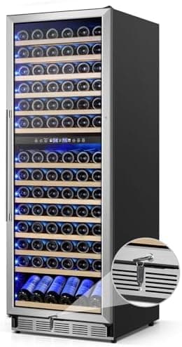 FoMup Wine Cooler Refrigerator 24 Inch, 180 Bottles Large Wine Fridge Dual Zones, Tall Freestanding/Built-in Wine Cellar…
