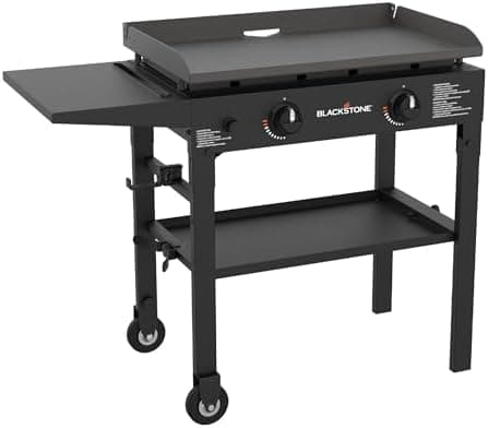 Blackstone Flat Top Gas Grill Griddle 2 Burner Propane Fuelled Rear Grease Management System, 1517…