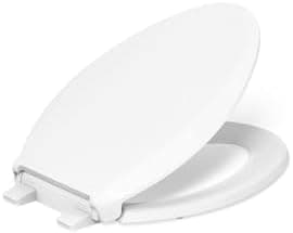 KOHLER 4636-RL-0 Cachet ReadyLatch Elongated Slow Close Toilet Seat, Soft Close Toilet Seat Quiet Lid…