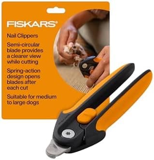Fiskars Pet Large Nail Clippers, Cat and Dog Nail Trimmers for Grooming, Pet Supplies with Semi-Circular Blade & SoftGrip Handle…