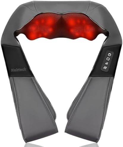 Nekteck Shiatsu Neck Massager with Heat for Pain Relief Deep Tissue, 2026 Upgraded 3D Back Shoulder Kneading Massage Pillow, Body…