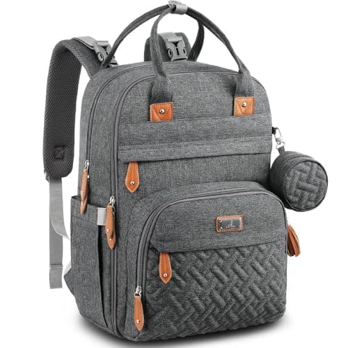 BabbleRoo Diaper Bag Backpack - Baby Essentials Travel Tote - Multi Function Water Resistant Diaper Bag, Travel Essentials Baby…