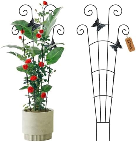 2 Pack 30 Inch Taller Plant Trellis for Potted Climbing Plants Indoor,Expandable Metal Garden Trellis for Climbing Plants,Flowers…