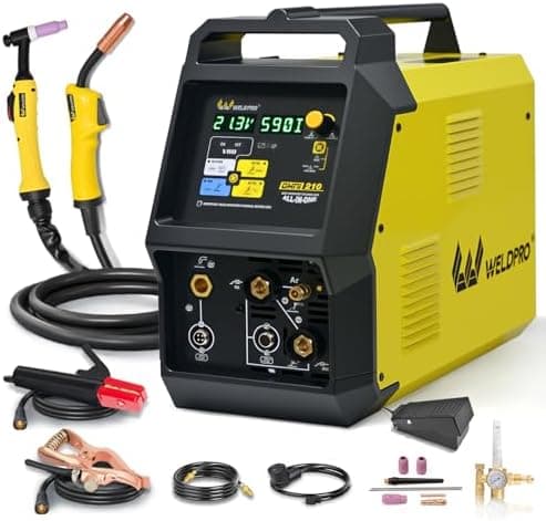 Weldpro Omni210 MIG Welder 200A Multi-Process Welder 110V/220V,Synergic MIG/Flux Core/Stick/Spool Gun/AC/DC HF TIG with…