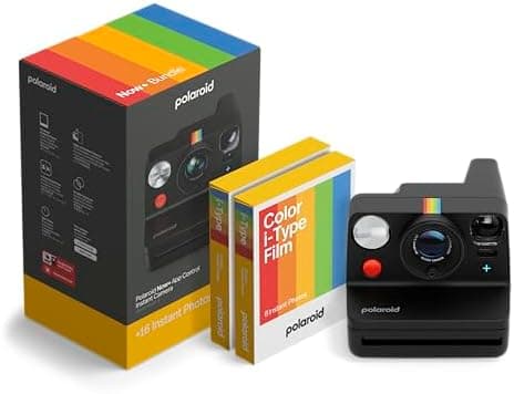 Polaroid Now+ 3rd Generation I-Type Instant Camera + Film Bundle - Now+ Bluetooth App Controlled Black Camera + 16 Color Photos…