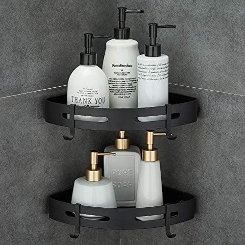 Adhesive Corner Shelf Bathroom Shower Caddy Organizer for Kitchen Toilet No Drilling 2-Tier Bathroom Corner Shelves Shower Caddies