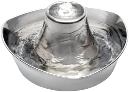 PetSafe Seaside Stainless Steel Cat & Dog Fountain, 60 Oz Water…
