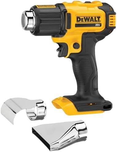 DEWALT 20V MAX Heat Gun, Cordless, Up to 990 Degrees, 42 Minutes of Run Time, LED Light, Heatgun with Flat and Hook Nozzle…