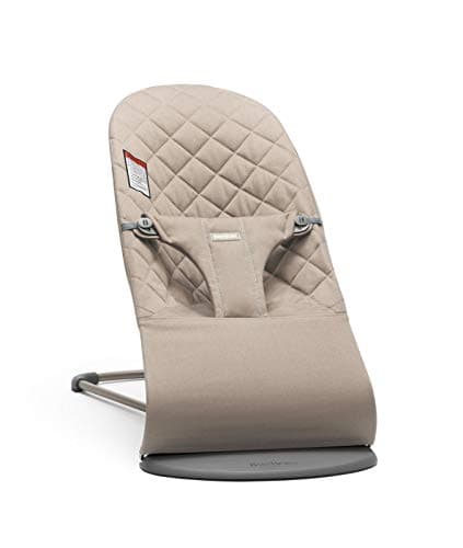BabyBjörn Bouncer Bliss, Sand Gray, Woven, Classic Quilt | 2-in-1 Adjustable Baby Bouncer Seat and…
