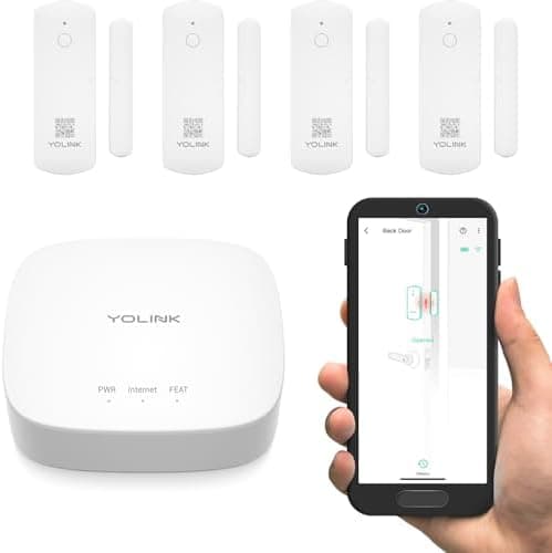 YoLink LoRa Smart Door Sensor Starter Kit: - 1/4 Mile Open-Air Range, Door Left-Open Reminders,5 Years Battery Life, SMS/Text…