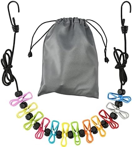 Retractable Portable Clothesline for Travel, Clothing line with 12 Clothes Clips, for Indoor Laundry Drying…
