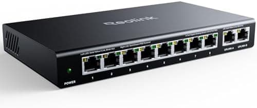 REOLINK PoE Switch with 8 PoE and 2 Gigabit Uplink Ports, Ideal for REOLINK RLN36 NVR and Power Over Ethernet IP Cameras…