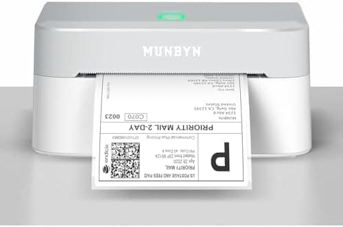 MUNBYN Bluetooth Thermal Label Printer RW403B, Wireless 4x6 Shipping Label Printer for Small Business…
