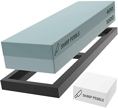 Sharp Pebble Premium Whetstone Knife Sharpening Stone 2 Side Grit 400/1000 Wetstone Kit -Wetstone Kitchen Knife Sharpener with…