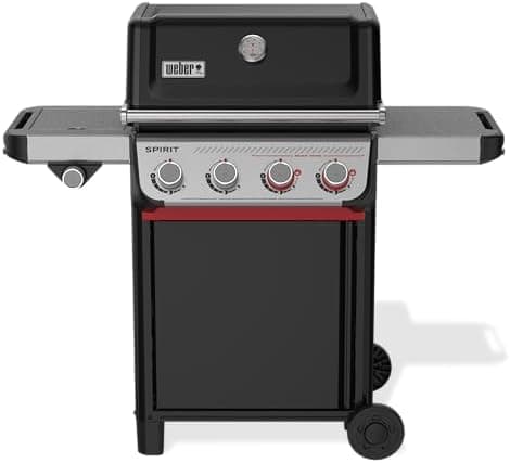 Weber Spirit E-435 Liquid Propane Gas Grill for Outdoor Cooking, 4 Burners and 1 Side Burner, Black – Porcelain-Enameled…