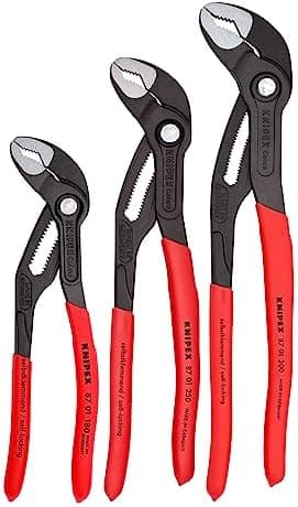 KNIPEX Tools 00 20 06 US1, Cobra Pliers 7, 10, and 12-Inch Set, 3-Piece