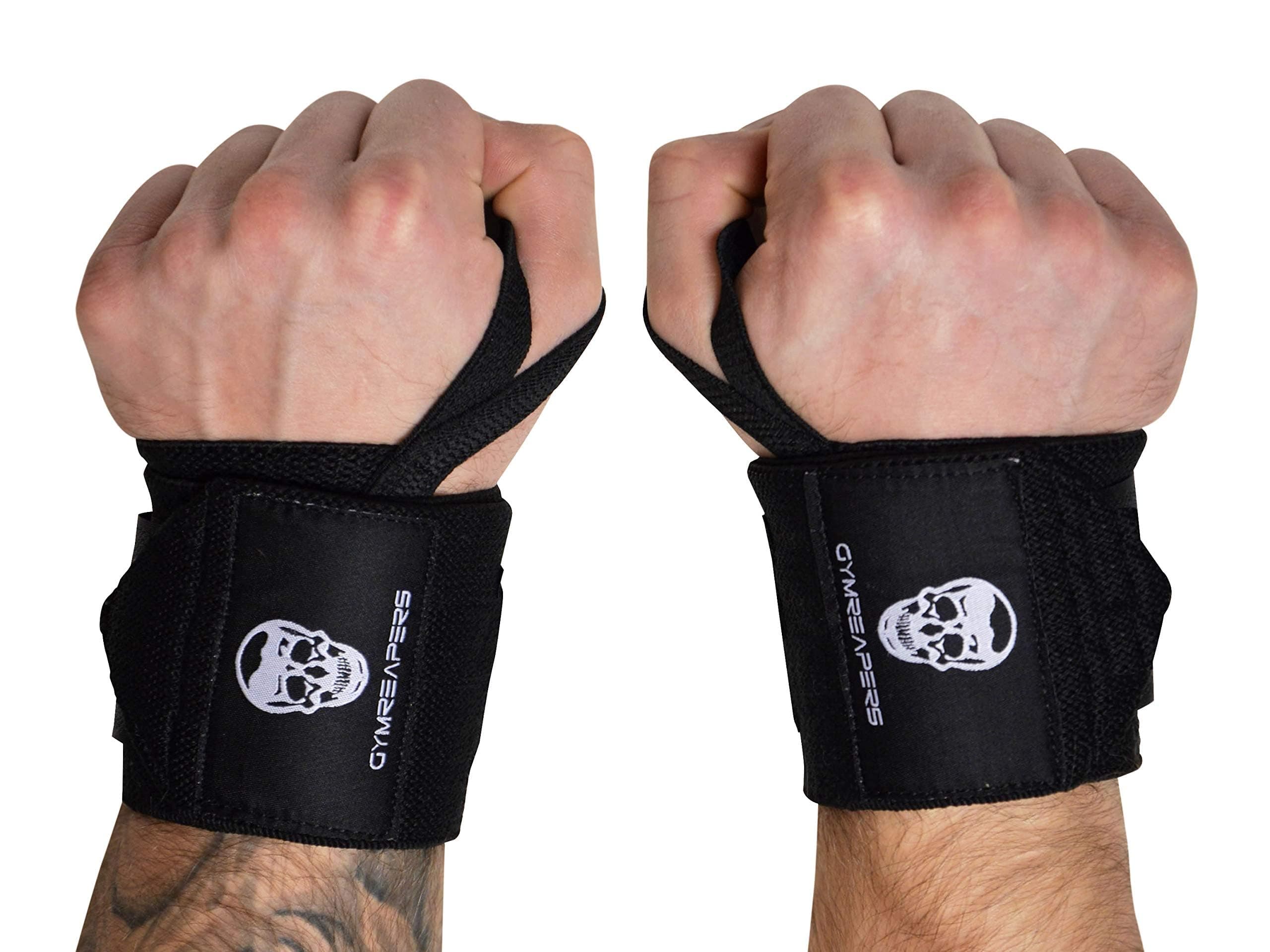Gymreapers Weightlifting Wrist Wraps (IPF Approved) Professional Quality Wrist Support with Heavy…