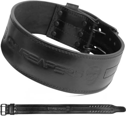 Gymreapers Weightlifting Belt 6MM Genuine Leather - Double Prong…