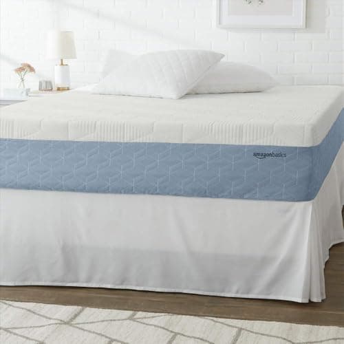 Amazon Basics Cooling Gel Memory Foam Mattress, Medium-Firm, Body Contouring, CertiPUR-US Certified Foam, King Size, 80 x 76 x 12…